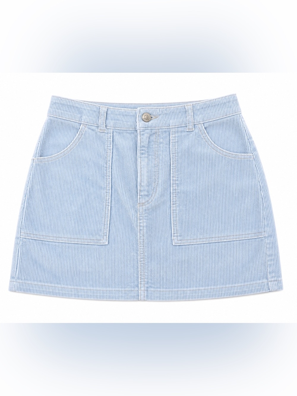 Aritiza Sunday Best Baby Blue Corduroy Mini Skirt